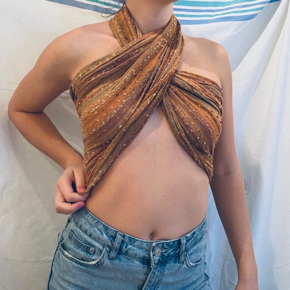 Versatile multicoloured scarf/wraparound - Picture 3 of 4